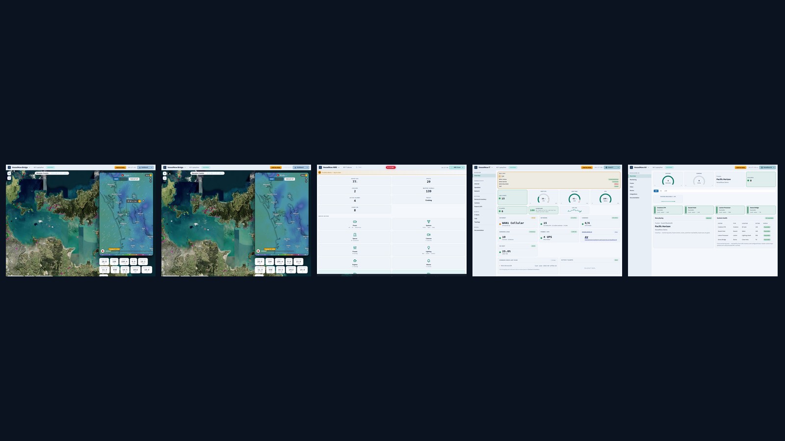 Bridge, Guest, AMS, IT and AV screens (demo)