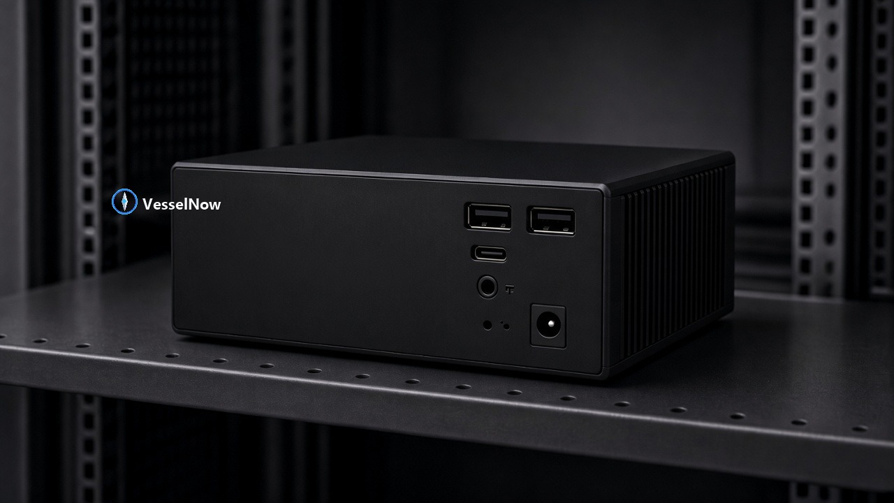 Fanless VesselNow Core PC on a vessel rack